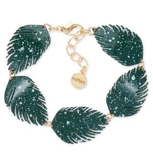 Alfani Gold-Tone Colored Palm Leaf Flex Bracelet Jewelry NWT